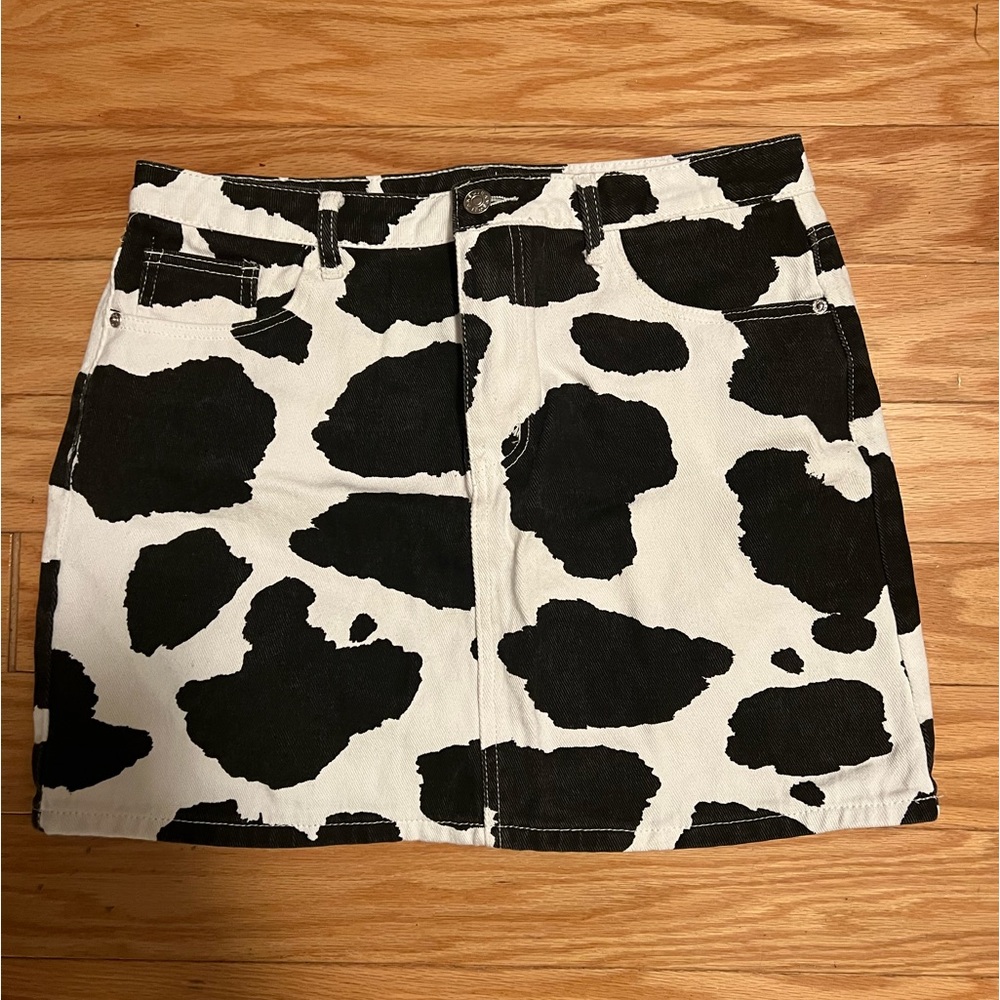 Cow print skirt - size L